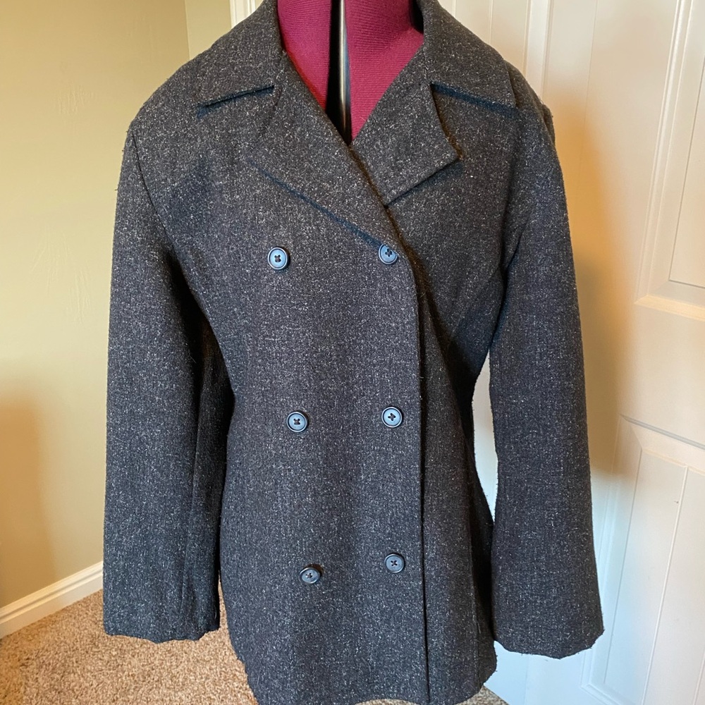 Stylish Charcoal Gray Peacoat Old Navy